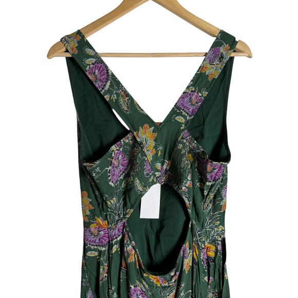 Equipment Everett Eden Green Floral Print Sleeveless Scoop Maxi Dress Size 10 - Picture 9 of 15